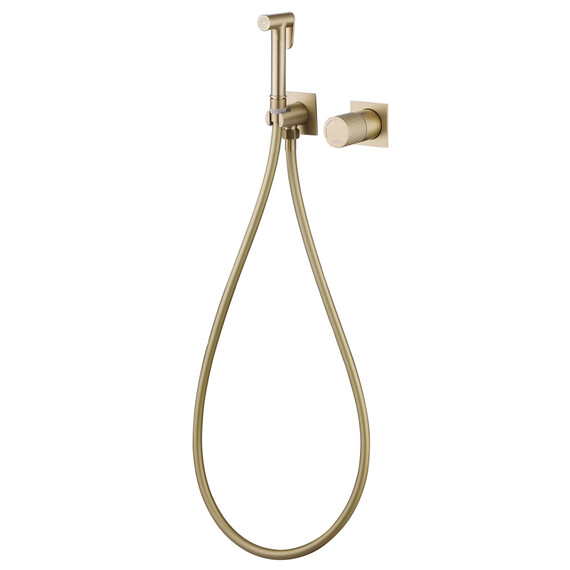 СМЕСИТЕЛЬ ABBER RUND AF8725G С ГИГИЕНИЧЕСКИМ ДУШЕМ, ЗОЛОТО МАТОВОЕ