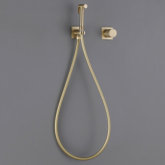 СМЕСИТЕЛЬ ABBER RUND AF8725G С ГИГИЕНИЧЕСКИМ ДУШЕМ, ЗОЛОТО МАТОВОЕ