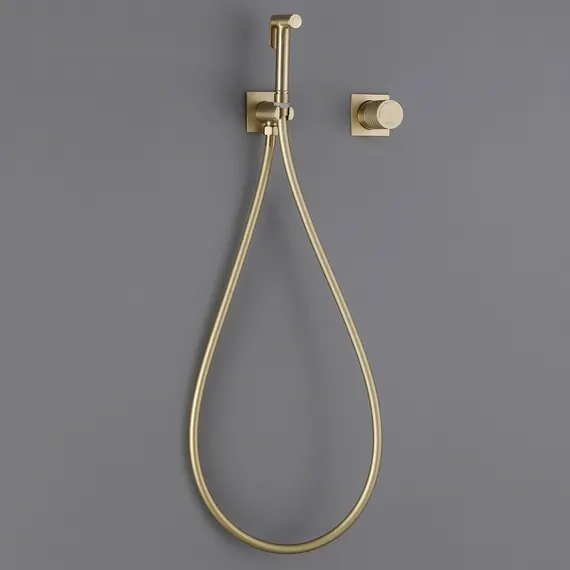 СМЕСИТЕЛЬ ABBER RUND AF8725G С ГИГИЕНИЧЕСКИМ ДУШЕМ, ЗОЛОТО МАТОВОЕ