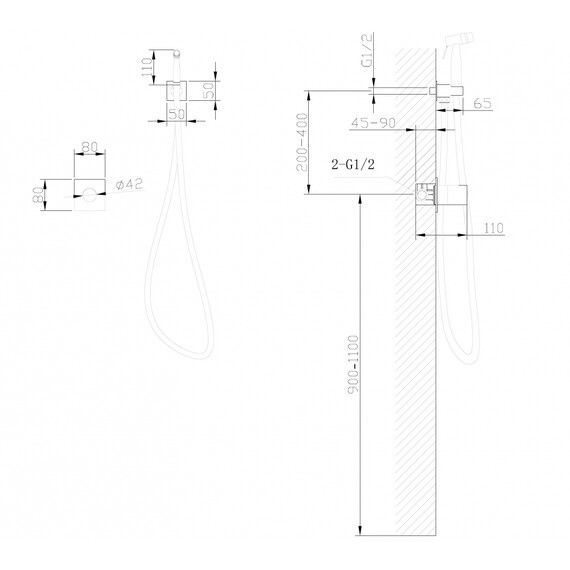 СМЕСИТЕЛЬ ABBER RUND AF8725NG С ГИГИЕНИЧЕСКИМ ДУШЕМ, НИКЕЛЬ