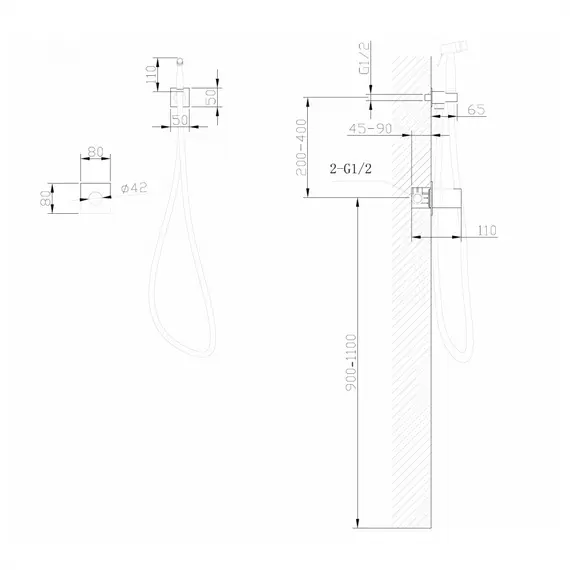СМЕСИТЕЛЬ ABBER RUND AF8725SP С ГИГИЕНИЧЕСКИМ ДУШЕМ, САТИН