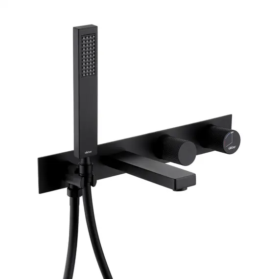 СМЕСИТЕЛЬ ABBER RUND AF8730B ДЛЯ ВАННЫ СКРЫТОГО МОНТАЖА, ЧЕРНЫЙ МАТОВЫЙ