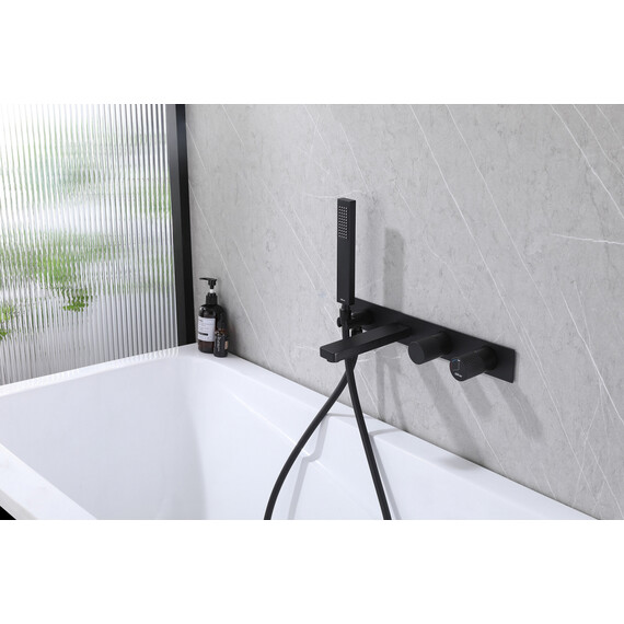 СМЕСИТЕЛЬ ABBER RUND AF8730B ДЛЯ ВАННЫ СКРЫТОГО МОНТАЖА, ЧЕРНЫЙ МАТОВЫЙ