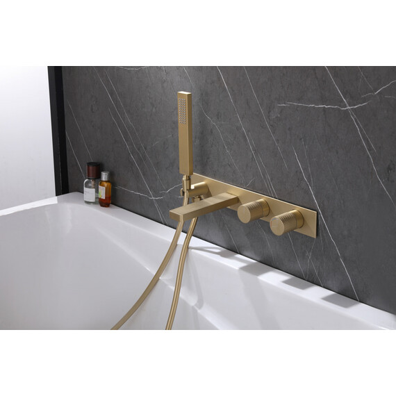 СМЕСИТЕЛЬ ABBER RUND AF8730G ДЛЯ ВАННЫ СКРЫТОГО МОНТАЖА, ЗОЛОТО МАТОВОЕ