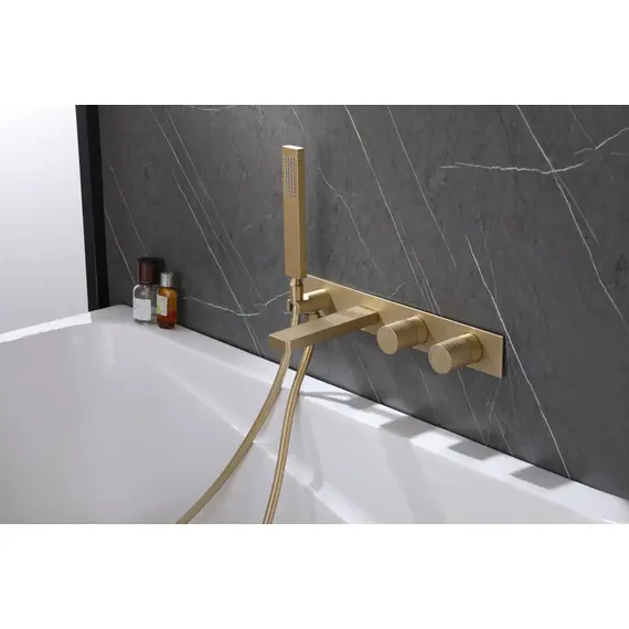 СМЕСИТЕЛЬ ABBER RUND AF8730G ДЛЯ ВАННЫ СКРЫТОГО МОНТАЖА, ЗОЛОТО МАТОВОЕ