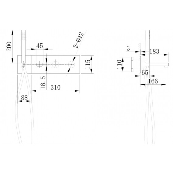 СМЕСИТЕЛЬ ABBER RUND AF8730NG ДЛЯ ВАННЫ СКРЫТОГО МОНТАЖА, НИКЕЛЬ
