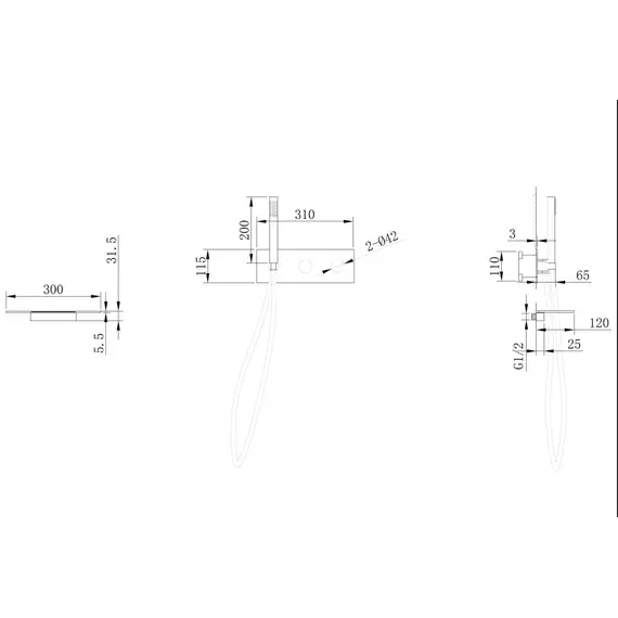 СМЕСИТЕЛЬ ABBER RUND AF8731 ДЛЯ ВАННЫ СКРЫТОГО МОНТАЖА, ХРОМ