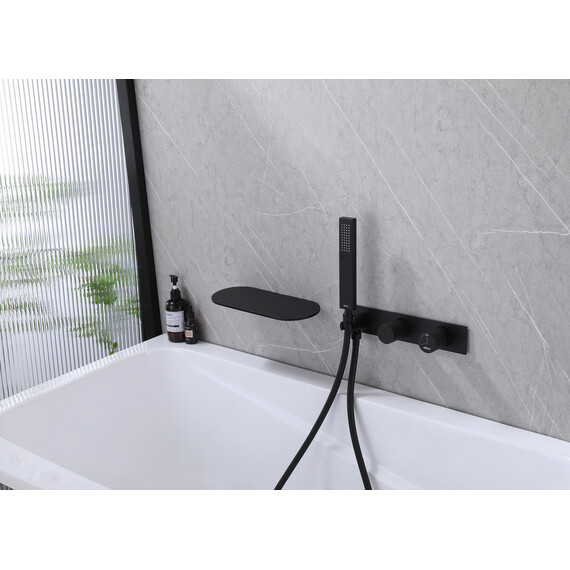 СМЕСИТЕЛЬ ABBER RUND AF8731B ДЛЯ ВАННЫ СКРЫТОГО МОНТАЖА, ЧЕРНЫЙ МАТОВЫЙ