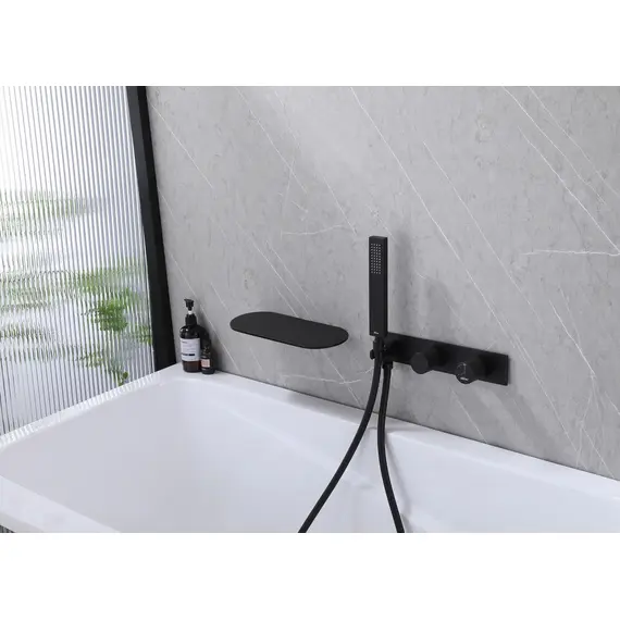 СМЕСИТЕЛЬ ABBER RUND AF8731B ДЛЯ ВАННЫ СКРЫТОГО МОНТАЖА, ЧЕРНЫЙ МАТОВЫЙ