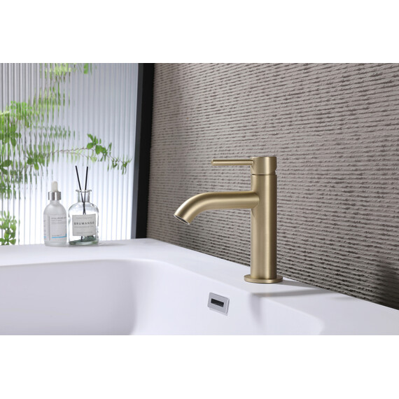 СМЕСИТЕЛЬ ABBER WASSER KREIS AF8110G ДЛЯ РАКОВИНЫ, ЗОЛОТО МАТОВОЕ