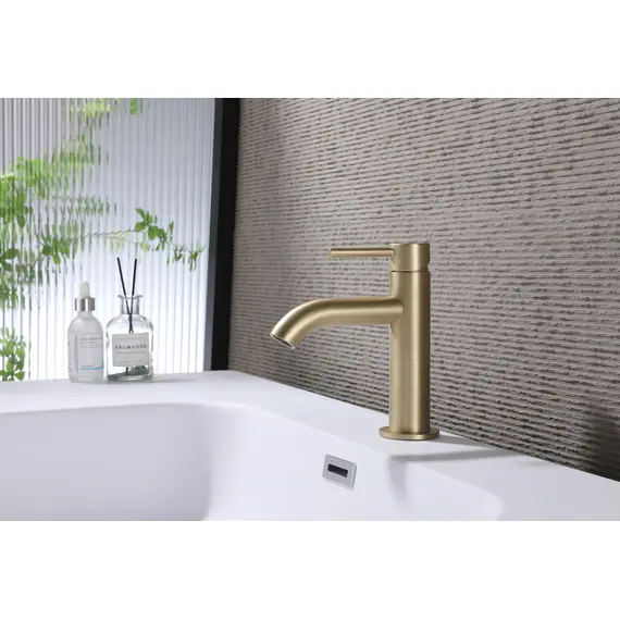 СМЕСИТЕЛЬ ABBER WASSER KREIS AF8110G ДЛЯ РАКОВИНЫ, ЗОЛОТО МАТОВОЕ