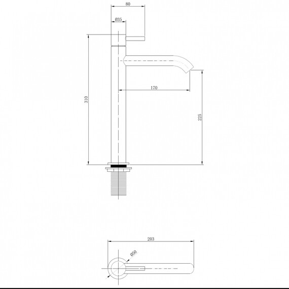 СМЕСИТЕЛЬ ABBER WASSER KREIS AF8111 ДЛЯ НАКЛАДНОЙ РАКОВИНЫ, ХРОМ