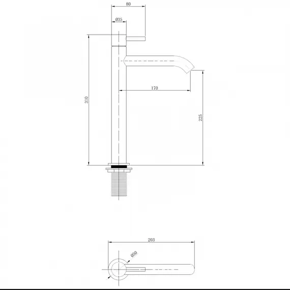 СМЕСИТЕЛЬ ABBER WASSER KREIS AF8111 ДЛЯ НАКЛАДНОЙ РАКОВИНЫ, ХРОМ
