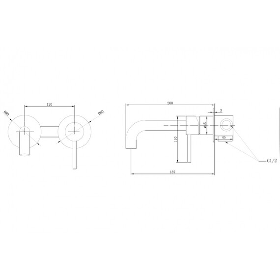 СМЕСИТЕЛЬ ABBER WASSER KREIS AF8112 ДЛЯ РАКОВИНЫ СКРЫТОГО МОНТАЖА, ХРОМ