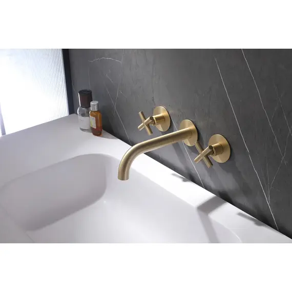 СМЕСИТЕЛЬ ABBER WASSER KREIS AF81121G ДЛЯ РАКОВИНЫ СКРЫТОГО МОНТАЖА, ЗОЛОТО МАТОВОЕ