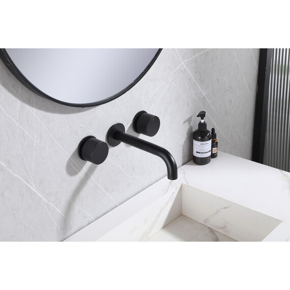 СМЕСИТЕЛЬ ABBER WASSER KREIS AF81122B ДЛЯ РАКОВИНЫ СКРЫТОГО МОНТАЖА, ЧЕРНЫЙ МАТОВЫЙ