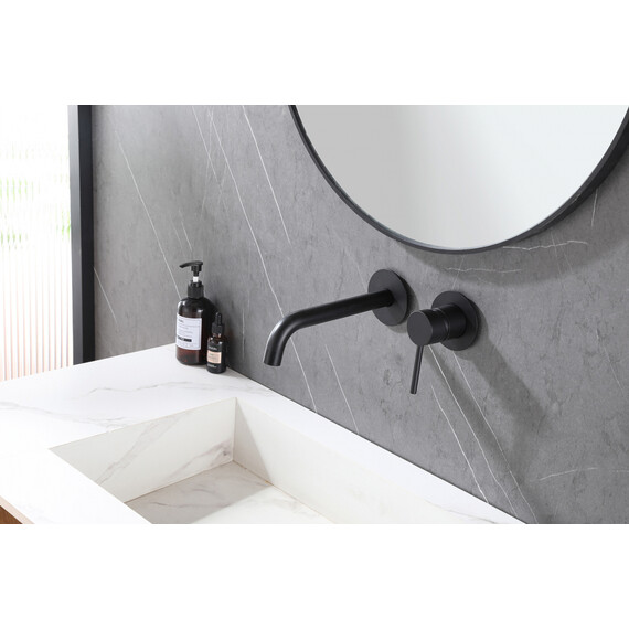 СМЕСИТЕЛЬ ABBER WASSER KREIS AF8112B ДЛЯ РАКОВИНЫ СКРЫТОГО МОНТАЖА, ЧЕРНЫЙ МАТОВЫЙ