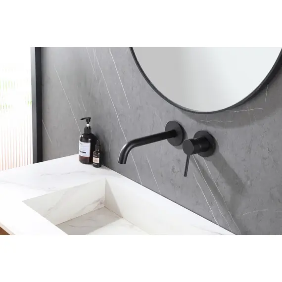 СМЕСИТЕЛЬ ABBER WASSER KREIS AF8112B ДЛЯ РАКОВИНЫ СКРЫТОГО МОНТАЖА, ЧЕРНЫЙ МАТОВЫЙ