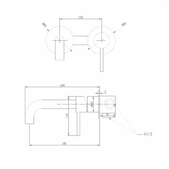 СМЕСИТЕЛЬ ABBER WASSER KREIS AF8112NG ДЛЯ РАКОВИНЫ СКРЫТОГО МОНТАЖА, НИКЕЛЬ