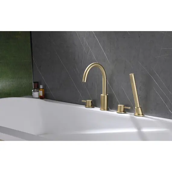 СМЕСИТЕЛЬ ABBER WASSER KREIS AF8113G НА БОРТ ВАННЫ, ЗОЛОТО МАТОВОЕ