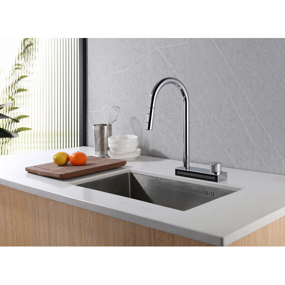 СМЕСИТЕЛЬ ABBER WASSER KREIS AF8114 ДЛЯ КУХНИ С ВЫДВИЖНОЙ ЛЕЙКОЙ, ХРОМ