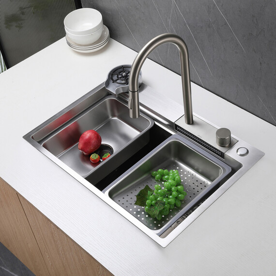 СМЕСИТЕЛЬ ABBER WASSER KREIS AF8114SP ДЛЯ КУХНИ С ВЫДВИЖНОЙ ЛЕЙКОЙ, САТИН