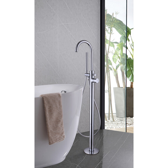 СМЕСИТЕЛЬ ABBER WASSER KREIS AF8115 НАПОЛЬНЫЙ ДЛЯ ВАННЫ, ХРОМ