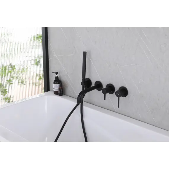 СМЕСИТЕЛЬ ABBER WASSER KREIS AF8130B ДЛЯ ВАННЫ СКРЫТОГО МОНТАЖА, ЧЕРНЫЙ МАТОВЫЙ