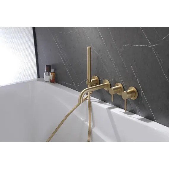 СМЕСИТЕЛЬ ABBER WASSER KREIS AF8130G ДЛЯ ВАННЫ СКРЫТОГО МОНТАЖА, ЗОЛОТО МАТОВОЕ