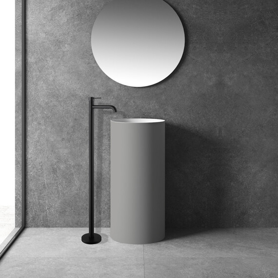 СМЕСИТЕЛЬ ABBER WASSER KREIS AF8140B НАПОЛЬНЫЙ ДЛЯ РАКОВИНЫ, ЧЕРНЫЙ МАТОВЫЙ