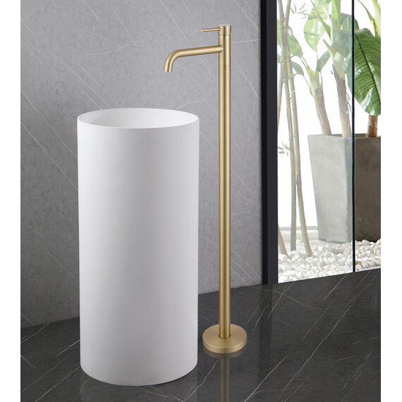 СМЕСИТЕЛЬ ABBER WASSER KREIS AF8140G НАПОЛЬНЫЙ ДЛЯ РАКОВИНЫ, ЗОЛОТО МАТОВОЕ