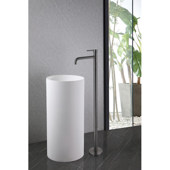 СМЕСИТЕЛЬ ABBER WASSER KREIS AF8140NG НАПОЛЬНЫЙ ДЛЯ РАКОВИНЫ, НИКЕЛЬ