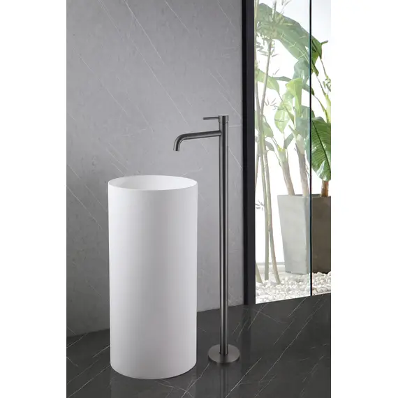 СМЕСИТЕЛЬ ABBER WASSER KREIS AF8140NG НАПОЛЬНЫЙ ДЛЯ РАКОВИНЫ, НИКЕЛЬ