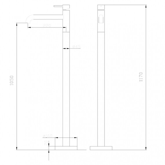 СМЕСИТЕЛЬ ABBER WASSER KREIS AF8140RG НАПОЛЬНЫЙ ДЛЯ РАКОВИНЫ, РОЗОВОЕ ЗОЛОТО