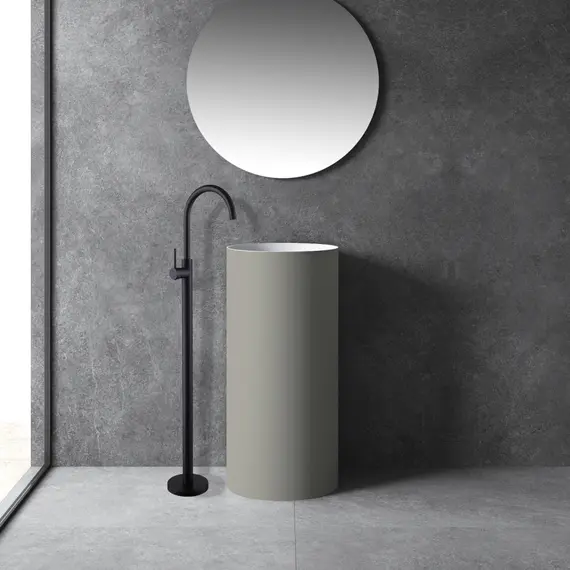 СМЕСИТЕЛЬ ABBER WASSER KREIS AF8141B НАПОЛЬНЫЙ ДЛЯ РАКОВИНЫ, ЧЕРНЫЙ МАТОВЫЙ