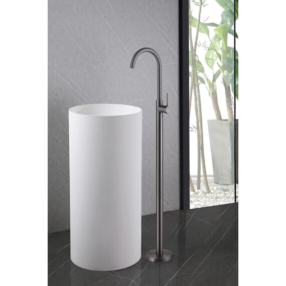 СМЕСИТЕЛЬ ABBER WASSER KREIS AF8141NG НАПОЛЬНЫЙ ДЛЯ РАКОВИНЫ, НИКЕЛЬ