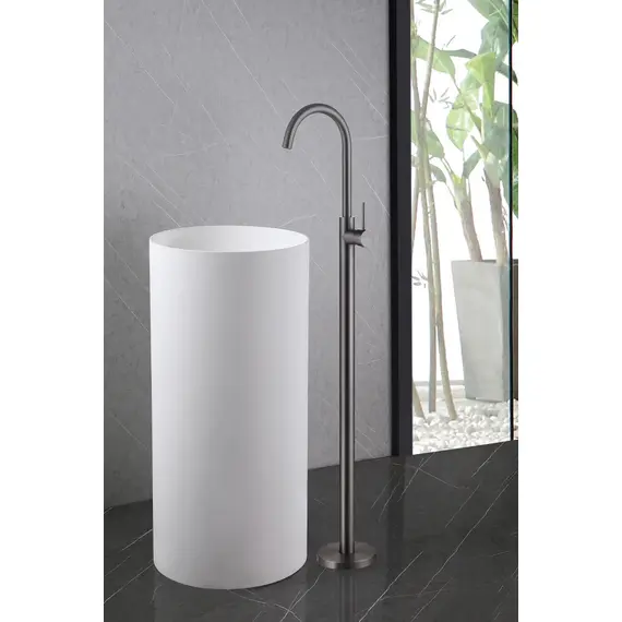 СМЕСИТЕЛЬ ABBER WASSER KREIS AF8141NG НАПОЛЬНЫЙ ДЛЯ РАКОВИНЫ, НИКЕЛЬ