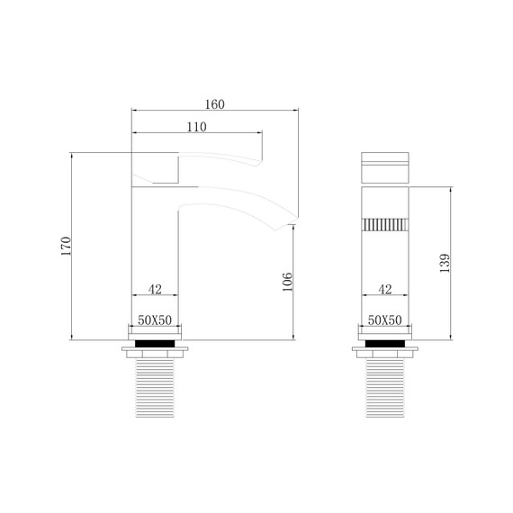 СМЕСИТЕЛЬ ABBER WASSERFALL AF8610B ДЛЯ РАКОВИНЫ, ЧЕРНЫЙ МАТОВЫЙ