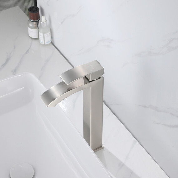 СМЕСИТЕЛЬ ABBER WASSERFALL AF8611SP ДЛЯ НАКЛАДНОЙ РАКОВИНЫ, САТИН