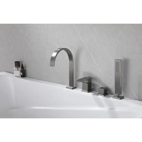 СМЕСИТЕЛЬ ABBER WASSERFALL AF8613NG НА БОРТ ВАННЫ, НИКЕЛЬ