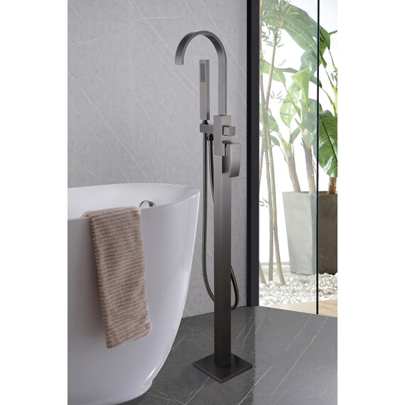 СМЕСИТЕЛЬ ABBER WASSERFALL AF8615NG НАПОЛЬНЫЙ, НИКЕЛЬ