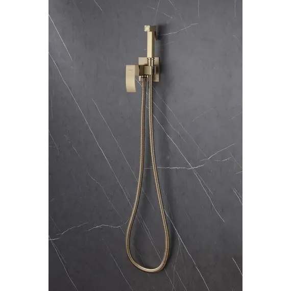 СМЕСИТЕЛЬ ABBER WASSERFALL AF8625G С ГИГИЕНИЧЕСКИМ ДУШЕМ, ЗОЛОТО МАТОВОЕ