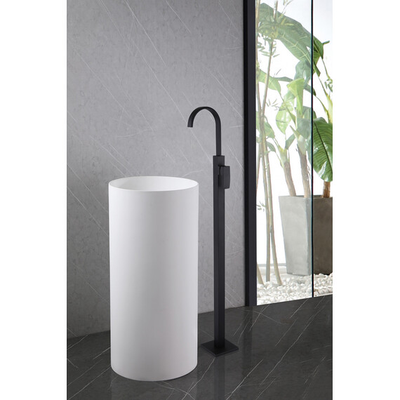 СМЕСИТЕЛЬ ABBER WASSERFALL AF8640B НАПОЛЬНЫЙ ДЛЯ РАКОВИНЫ, ЧЕРНЫЙ МАТОВЫЙ