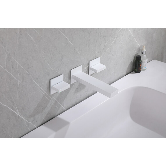 СМЕСИТЕЛЬ ABBER DAHEIM AF82122W ДЛЯ РАКОВИНЫ СКРЫТОГО МОНТАЖА, БЕЛЫЙ МАТОВЫЙ