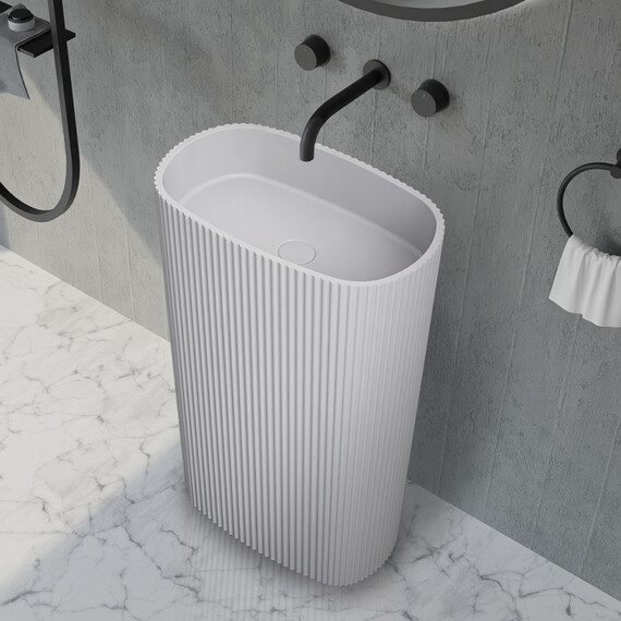 РАКОВИНА ОТДЕЛЬНОСТОЯЩАЯ ABBER STEIN AS2502-H БЕЛАЯ МАТОВАЯ