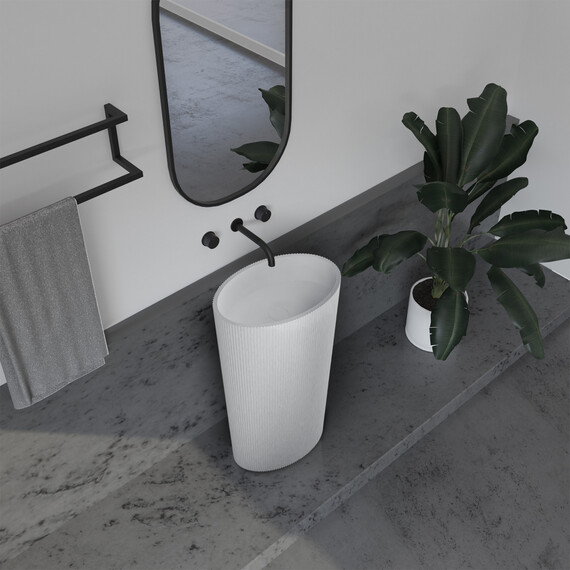 РАКОВИНА ОТДЕЛЬНОСТОЯЩАЯ ABBER STEIN AS2504-H БЕЛАЯ МАТОВАЯ