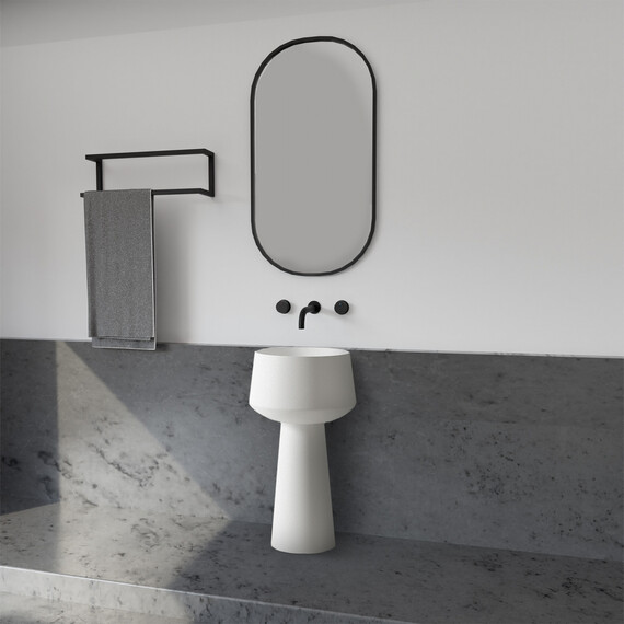 РАКОВИНА ОТДЕЛЬНОСТОЯЩАЯ ABBER STEIN AS2508 БЕЛАЯ МАТОВАЯ