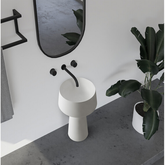 РАКОВИНА ОТДЕЛЬНОСТОЯЩАЯ ABBER STEIN AS2508 БЕЛАЯ МАТОВАЯ