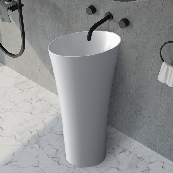 РАКОВИНА ОТДЕЛЬНОСТОЯЩАЯ ABBER STEIN AS2509 БЕЛАЯ МАТОВАЯ