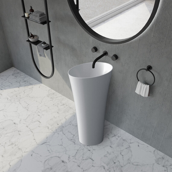 РАКОВИНА ОТДЕЛЬНОСТОЯЩАЯ ABBER STEIN AS2509 БЕЛАЯ МАТОВАЯ